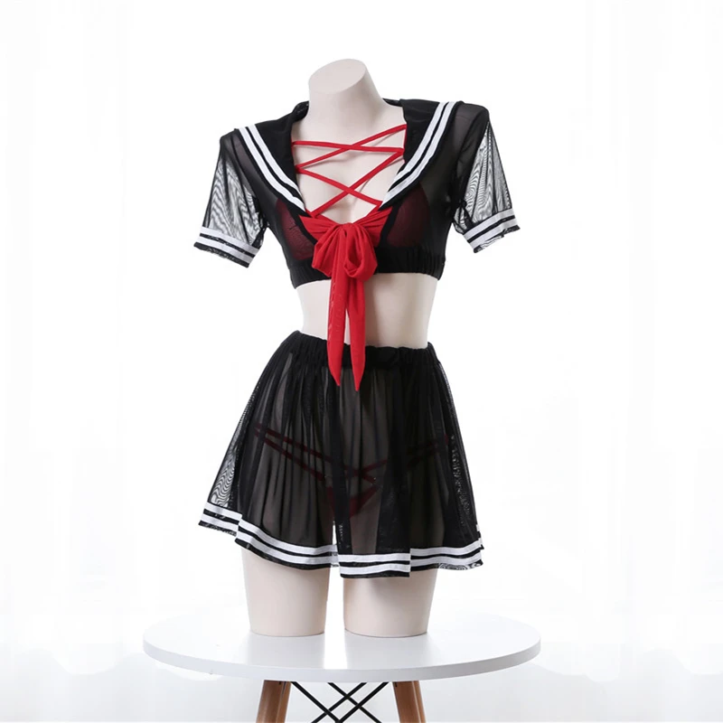 

Женское Прозрачное нижнее белье для студентов, сексуальный косплей, костим, сетчатая Прозрачная форма, сексуальное нижнее белье, комбинаци...