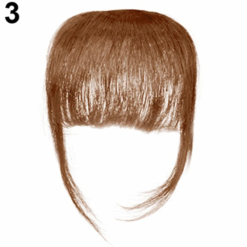 

Fashion Women Girl Thin Straight Clip on Front Fringe Bangs Hair Extension