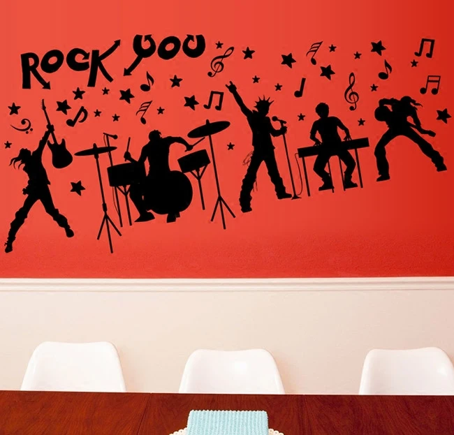 Современные Настенные стикеры в стиле рок музыка наклейки на стену для
