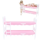 1 комплект, Розовая кукла BJDBUS, двойная кровать, дом принцессы, мебель для спальни, пластиковые аксессуары для куклы Барби, детская девочка, игрушки сделай сам