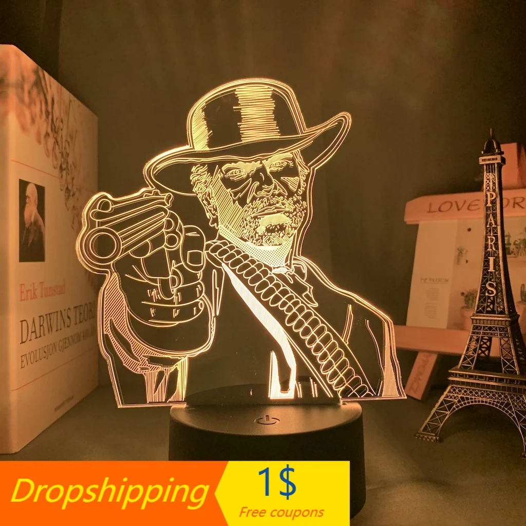 Игра Red Dead Redemption 2 подарок акриловый 3d лампа для игры в помещении Декор ночной