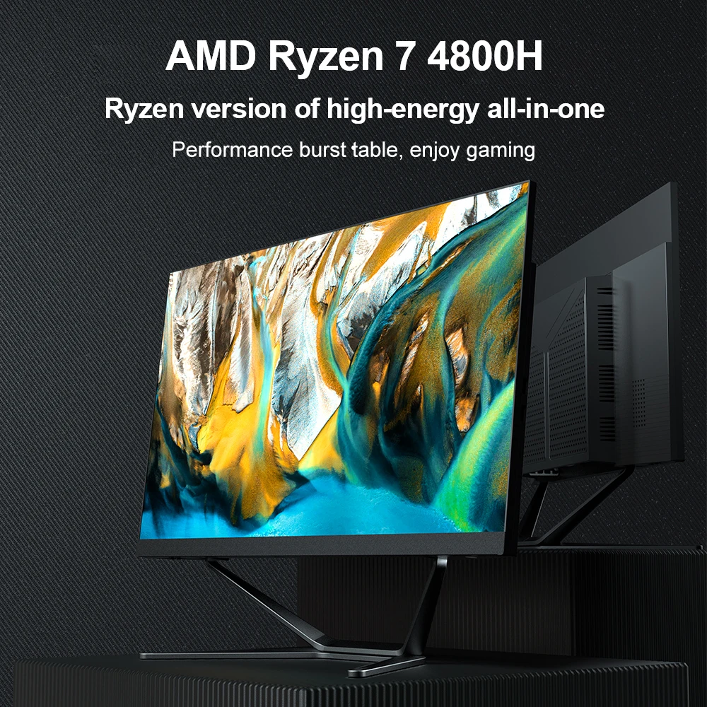 All-in-One Computer Ultra-thin 23.8 inch IPS Monitor 7nm AMD Ryzen 7 4800H Desktop PC Gamer 2*DDR4 NVMe SSD Win10 AX WiFi6