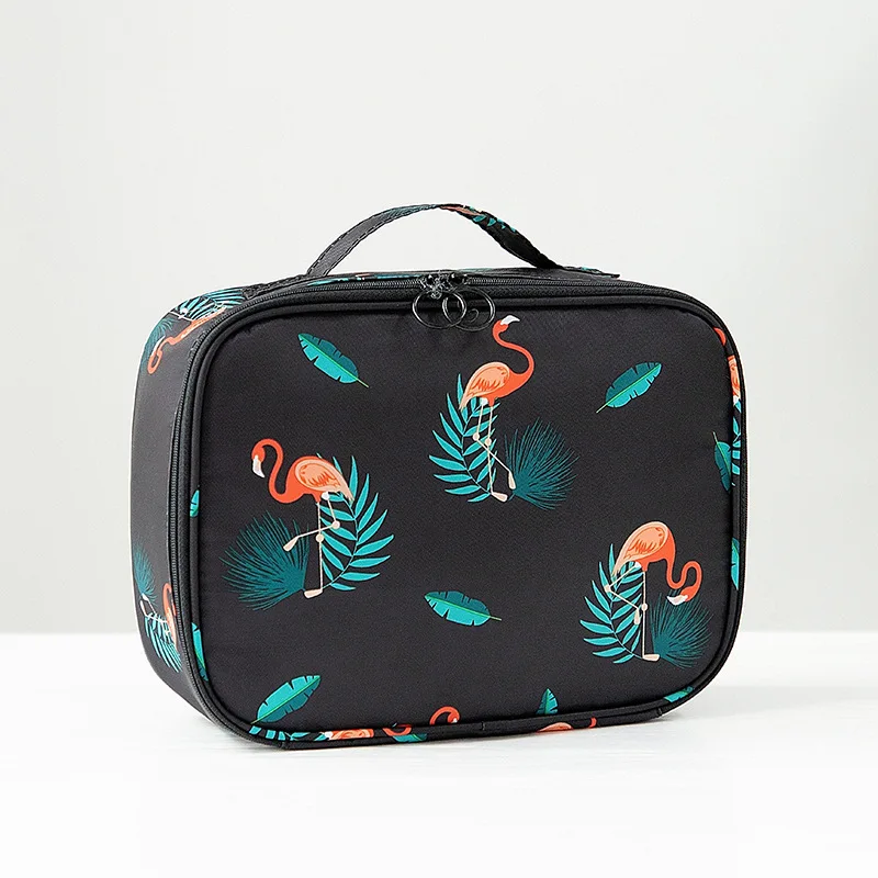 A Black flamingo PLEEGA,, модная женская косметичка для путешествий, косметичка, косметичка, сумки для хранения, большая вместительность, женская косметичка - Цвет: A Black flamingo