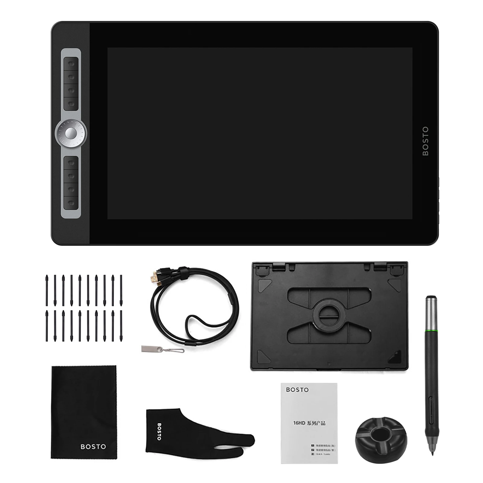 BOSTO 16HD Pro Портативный 15 6 дюймов H IPS ЖК дисплей Графика планшет для рисования