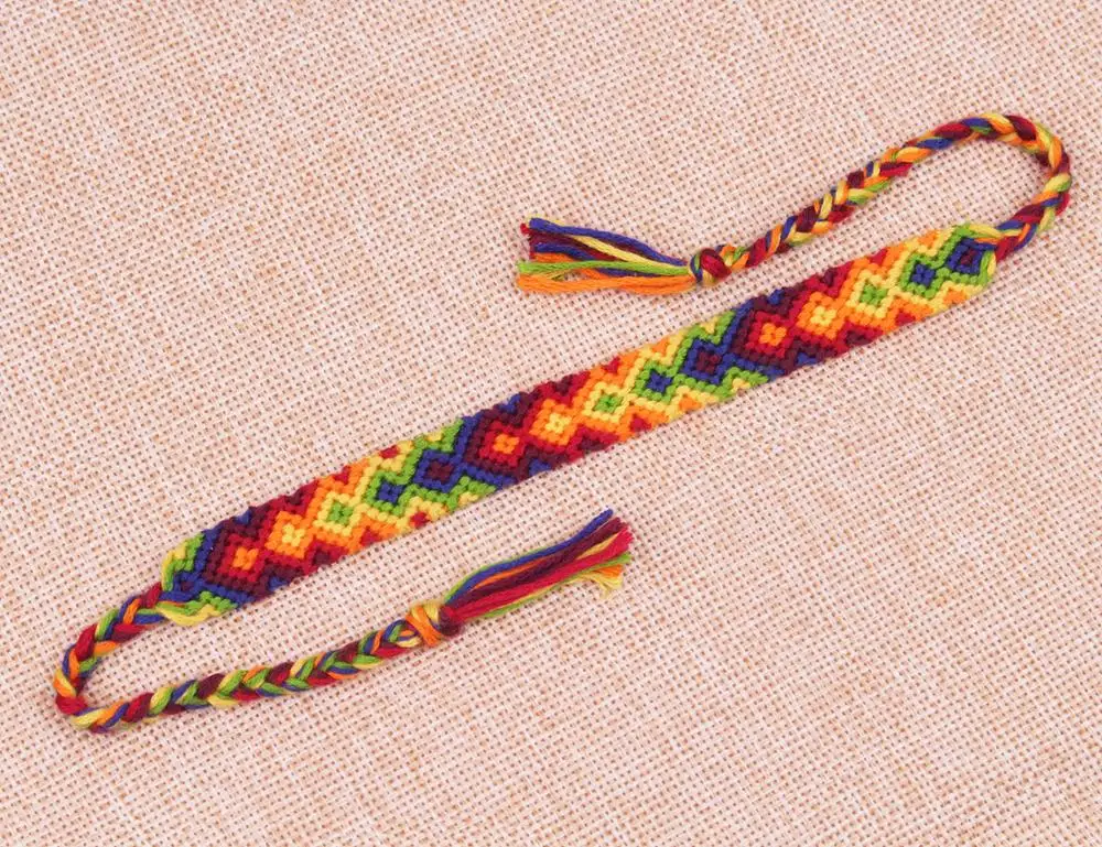 Браслет дружбы Arrowhead унисекс ручной тканый макраме манжета-Радужный разноцветный завязанный нитью подарок для женщин и мужчин летний браслет