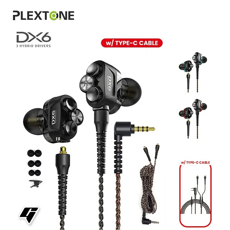 PLEXTONE DX6 Спортивные наушники Bluetooth 5,0 наушники с отсоединяемым кабелем типа C проводные наушники-вкладыши со стерео басами для samsung Iphone