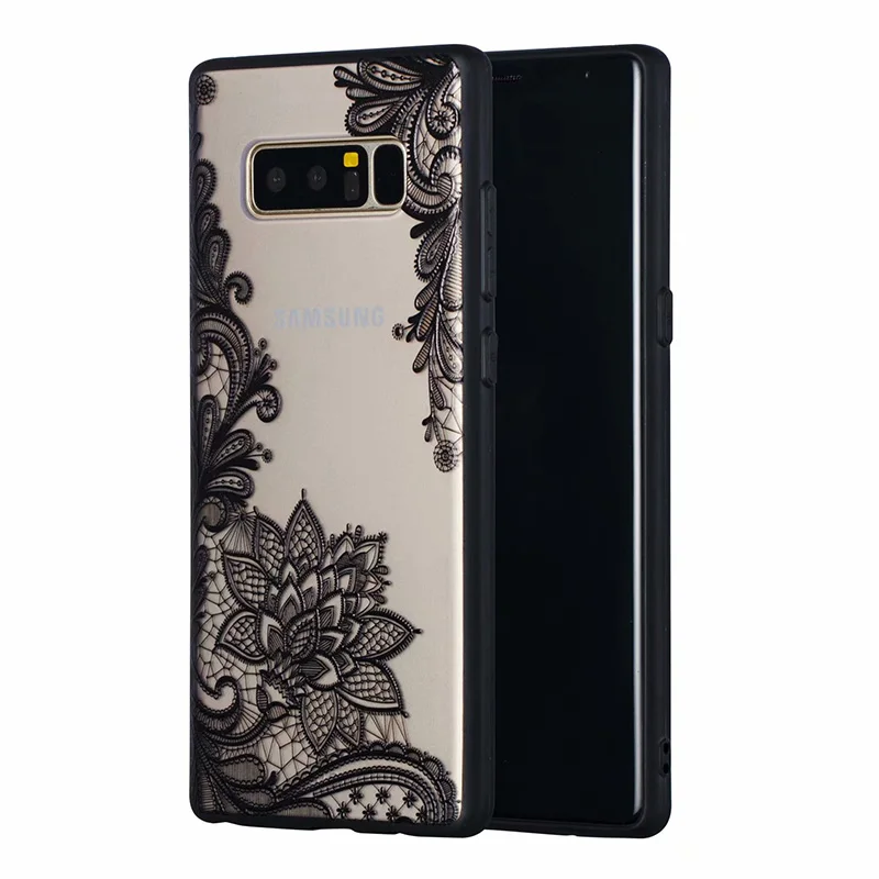 1 3D кружевной чехол для samsung S6 S7 край S8 S9 Plus Note 8 9 чехол с цветком розы на Galaxy A6 A8 плюс чехол для Galaxy A3 A5 A7 - Цвет: 1
