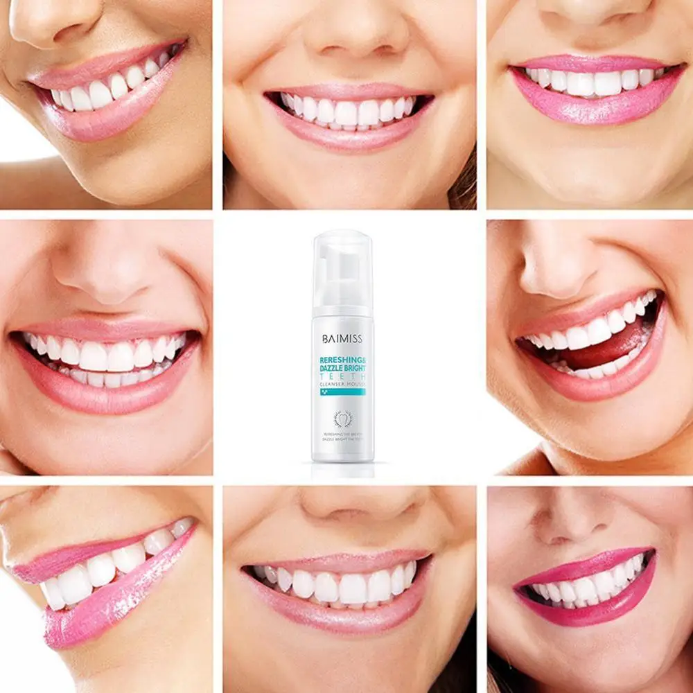 

60ml Dental Foam Cleaning Teeth Fresh Breath Teeth Breath Oral Portable Remove Dental Cleaner Natural Bad Care Mouth Whiten K5O6