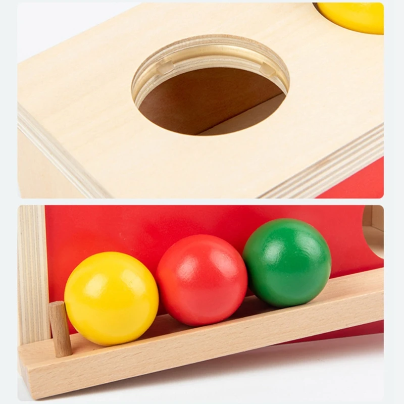 

Wooden Press Ball Table Early Learning Educational Toys Training Color Cognition