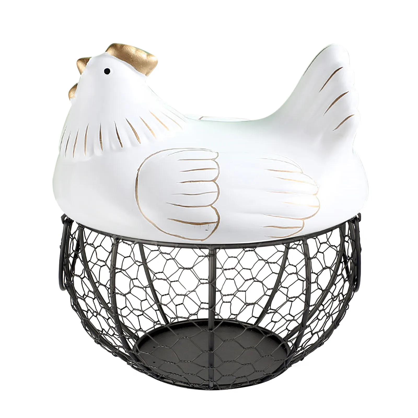 

Eggs Holder Basket Organizer Storage Ceramic Fruit Container Kitchen Hen Decor Basket Chicken Shape Ceramic