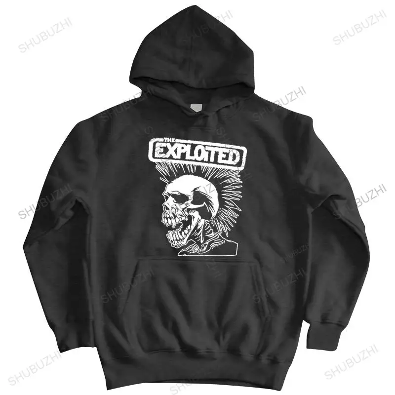 

man fashion cotton fall jacket pullover Punk Style Skull Exploited Printed New Casual Streetwear Hip Hop Tops sweatshirt