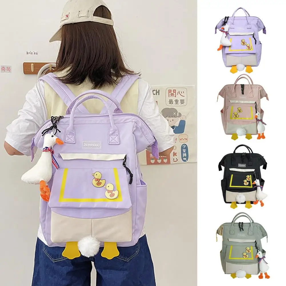 

2021 Preppy Purple Backpack Women Waterproof Candy Colors Backpacks Fancy High School Bags for Teenage Girl Cute Travel Rucksack