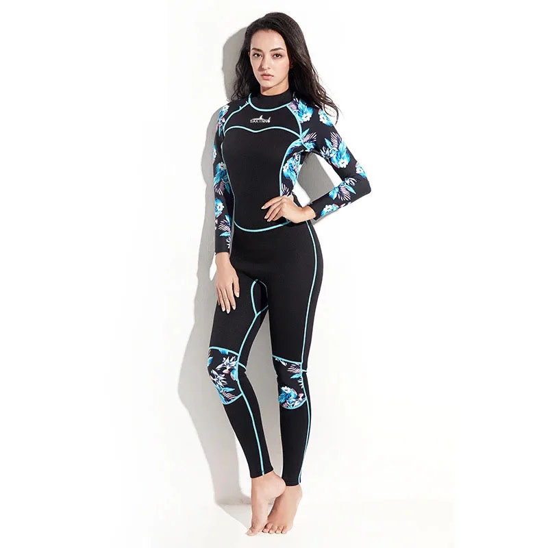 3MM Neoprene Wetsuit for women Scuba deep diving suit spearfishing Snorkeling Surfing one piece set winter Cold-proof swimsuit