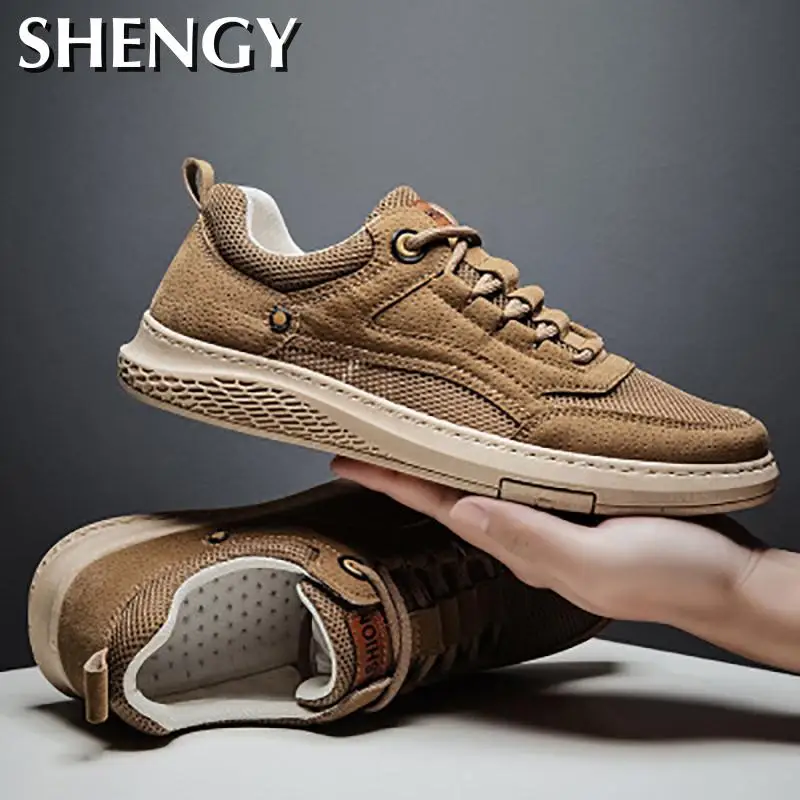 Новинка Летняя повседневная обувь Мужская дышащая сетчатая 2020men's Shoes Slats Lowtop