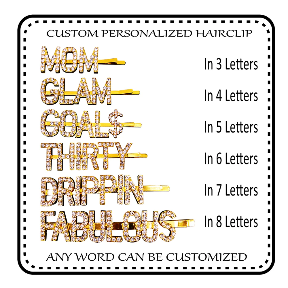 DOBLING пользовательские заколки для волос персонализированные буквы женские