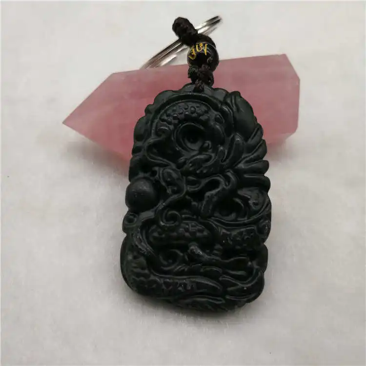 Прямая доставка китайские украшения черный зеленый нефрит резной счастливый
