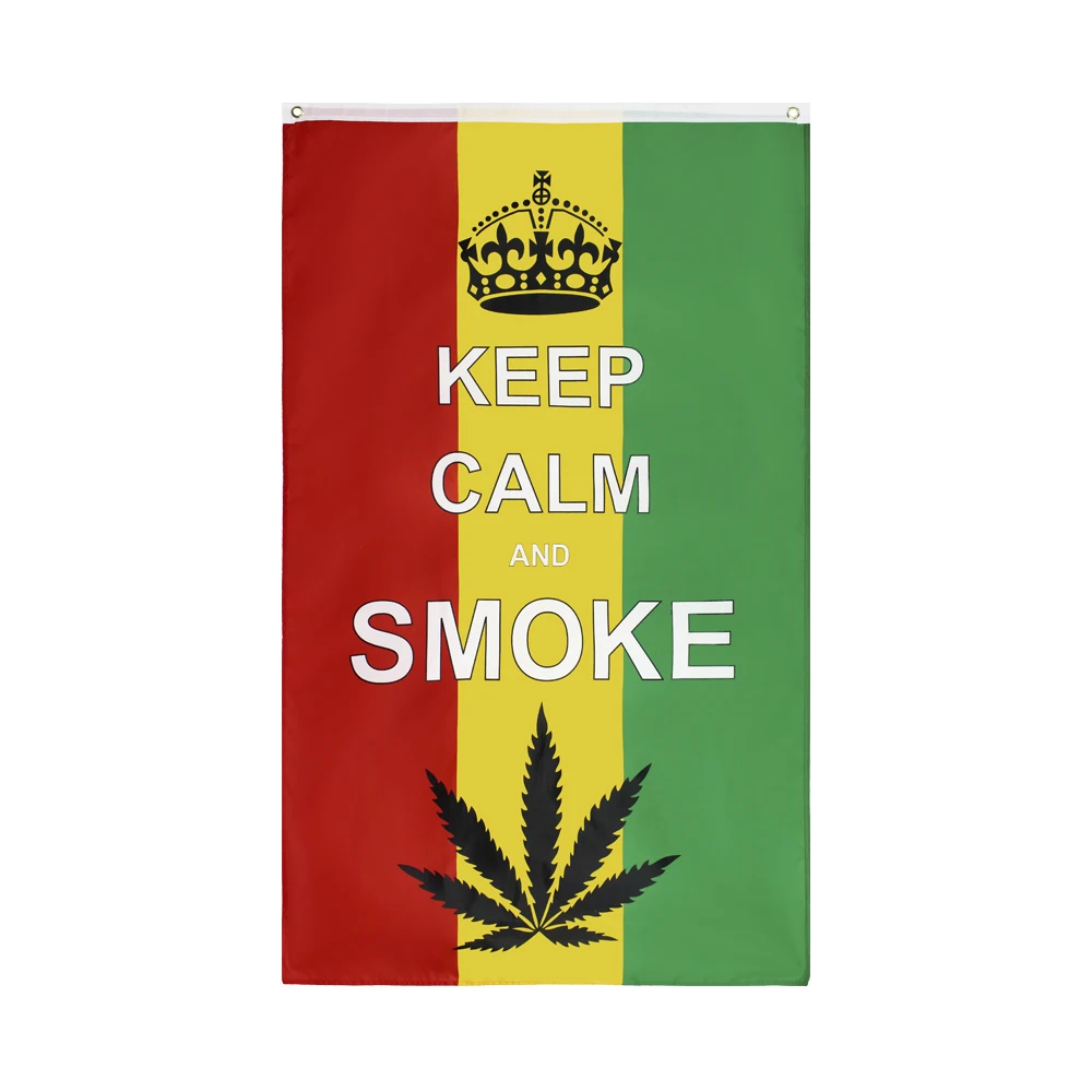 Nlbflag 90x150 см с надписью Keep Calm And Smoke Leaf Rasta Регги Ямайка флажок пользовательский