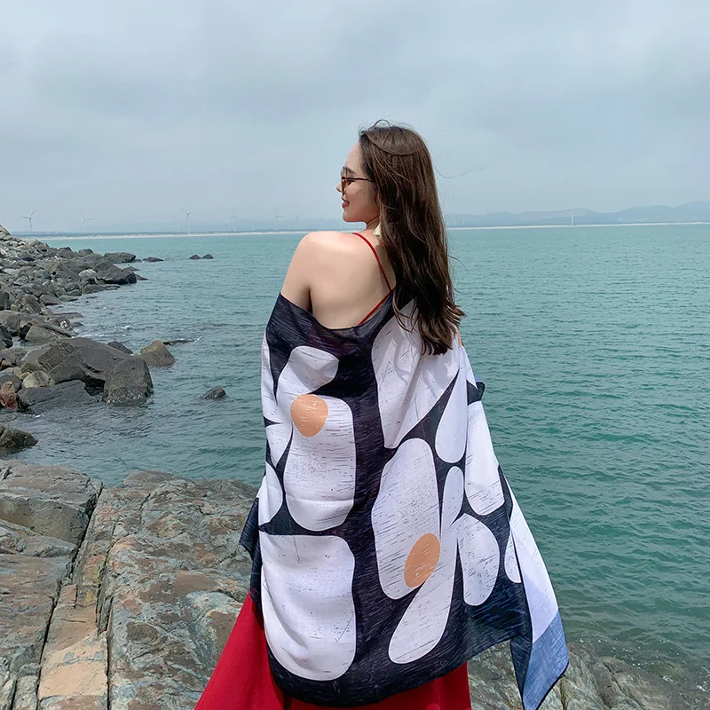 Женский шарф с геометрическим рисунком этнические головные повязки хиджаб