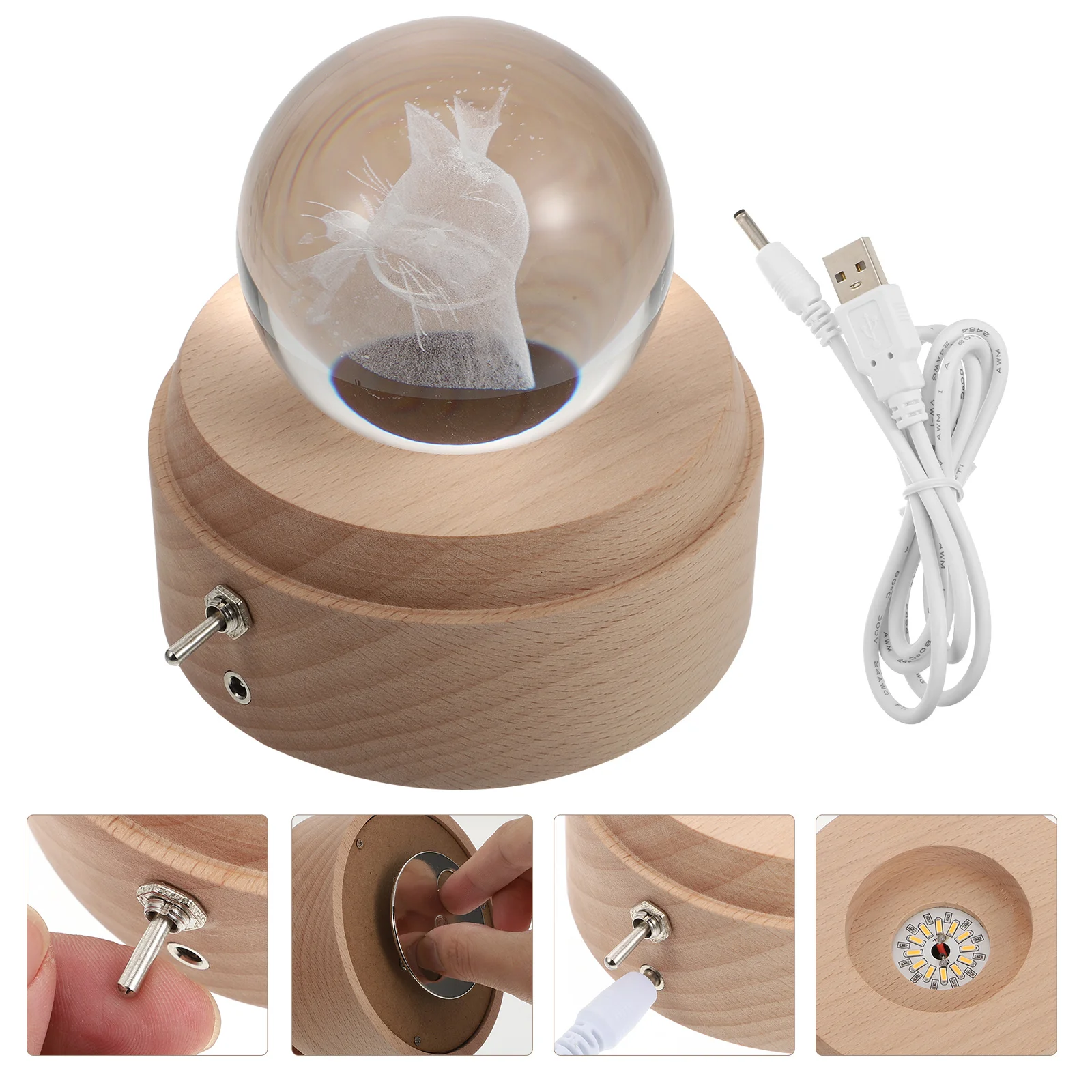 

1Set LED Lighting Box Creative Projection Lamp Crystal Adornment