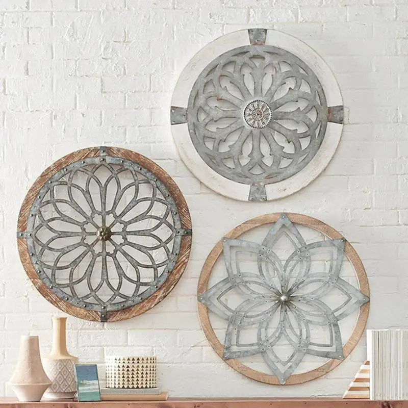 

Circle Wall Pendant Wood Interior Decoration Bell Wind Chimes Balcony Outdoor Garden Decor Hanging Craft Ornament Birthday Gift