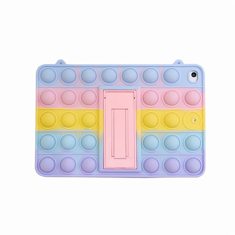 

Silicone soft rainbow color tablet bracket case shoulder strap Bean shape Fall resistance For ladies