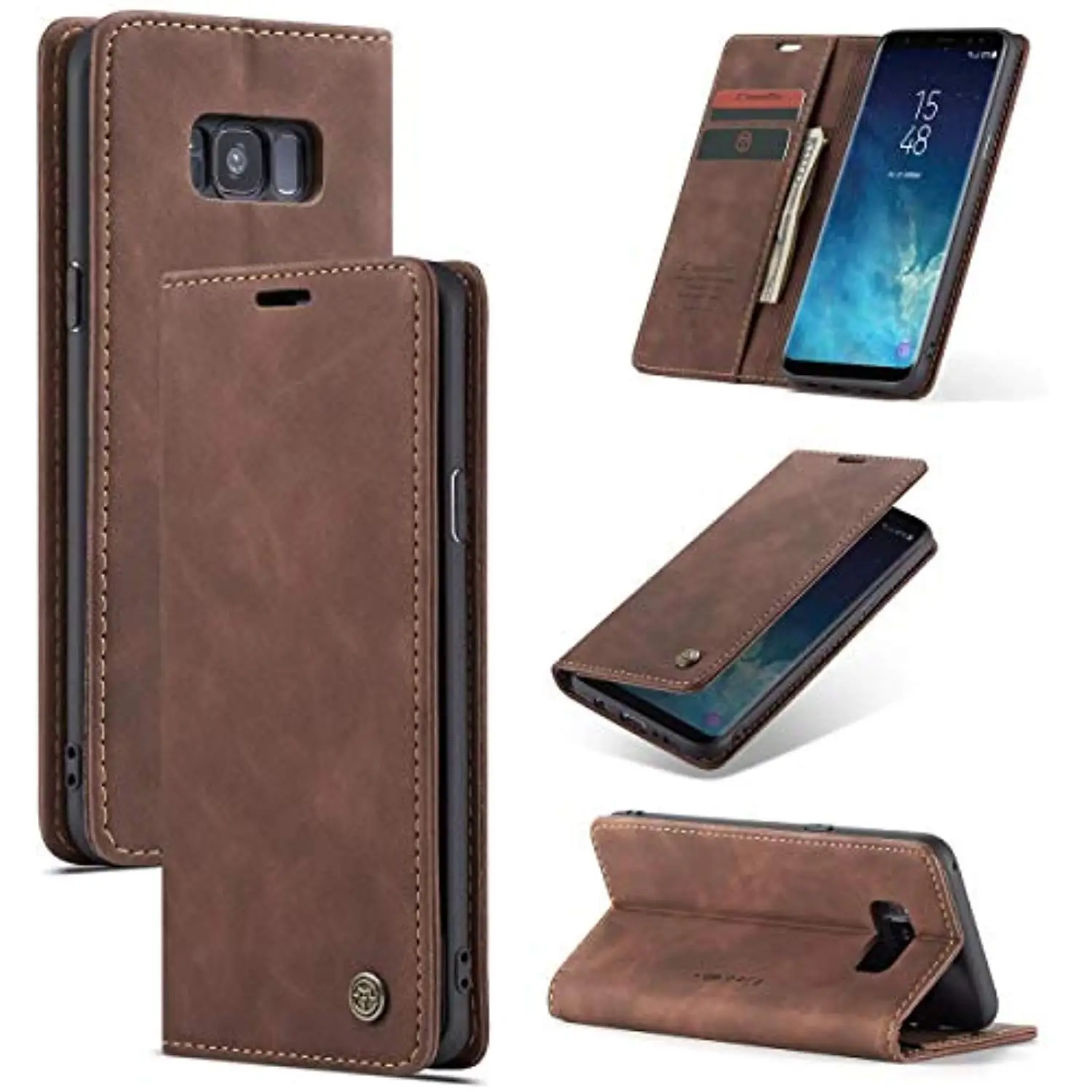 Luxury Retro Frosted Magnetic PU Leather Wallet Case for Samsung Galaxy S10 Plus S10E 5G S9 S8 Cover Flip Coque Pouch Bag Fundas | Мобильные