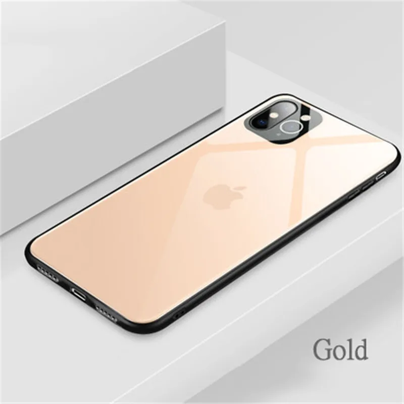 D Чехол для iphone 11, iphone 11 pro, градиентный чехол из закаленного стекла для мобильного телефона, чехол для iphone XR XS 6 7 8 plus - Цвет: D