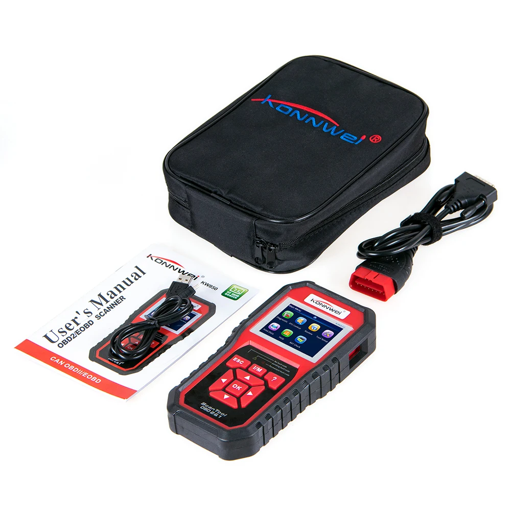 Автомобильный сканер KONNWEI KW850 многоязычный полнофункциональный OBD2 считыватель
