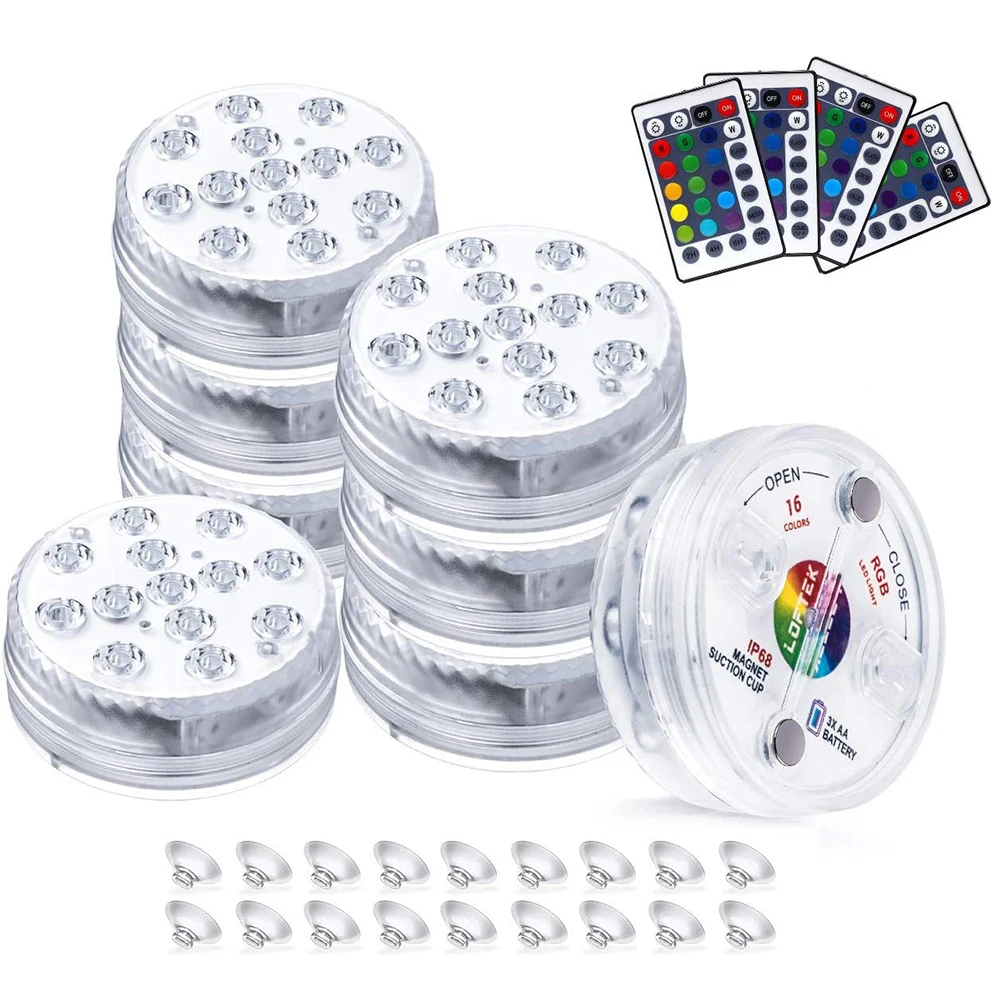 Погружной RGB светильник с магнитом и присоской 13