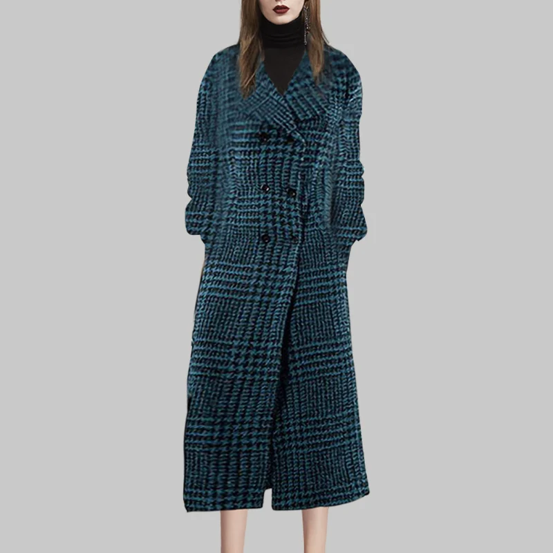 

Plaid tweed coat women 2020 new winter Slim medium-length paragraph temperament light mature wind tweed jacket