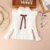 Новинка, блузки для девочек осень 2020, детская одежда белая блузка с воротником-стойкой для школы, рубашки для подростков, топы для детей - изображение