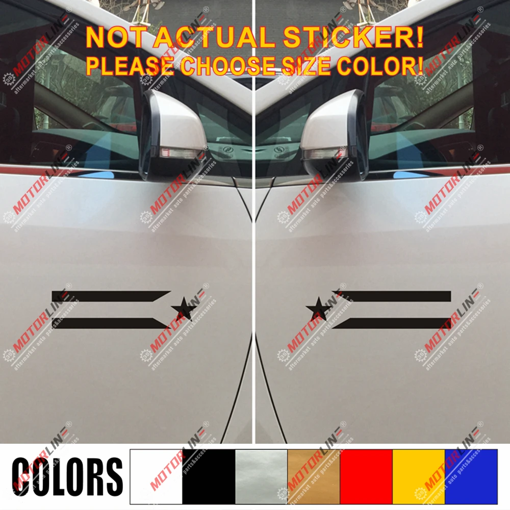 Пара Пуэрто Рико PR флаг наклейка Наклейка Автомобильные стороны виниловая