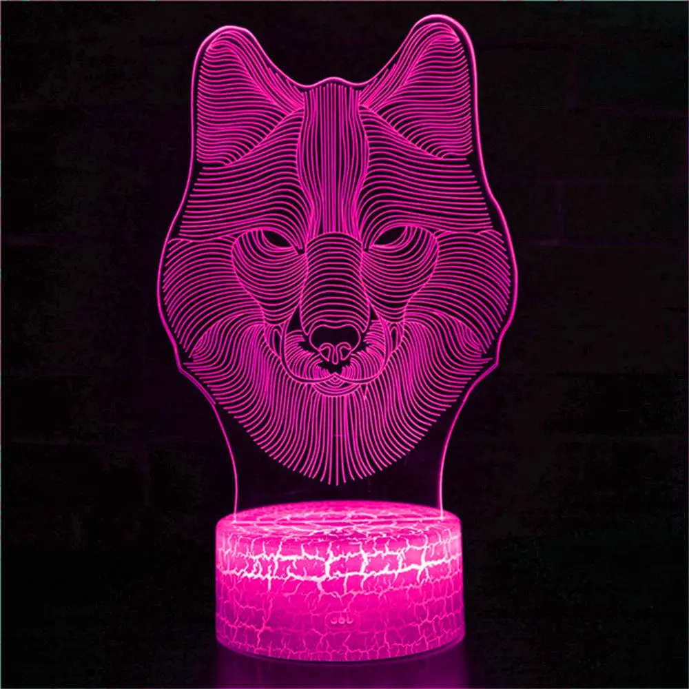 

LED light wild forest animal head wall puma statue home decoration 3D night light model toy desktop bedside USB table lamp gift