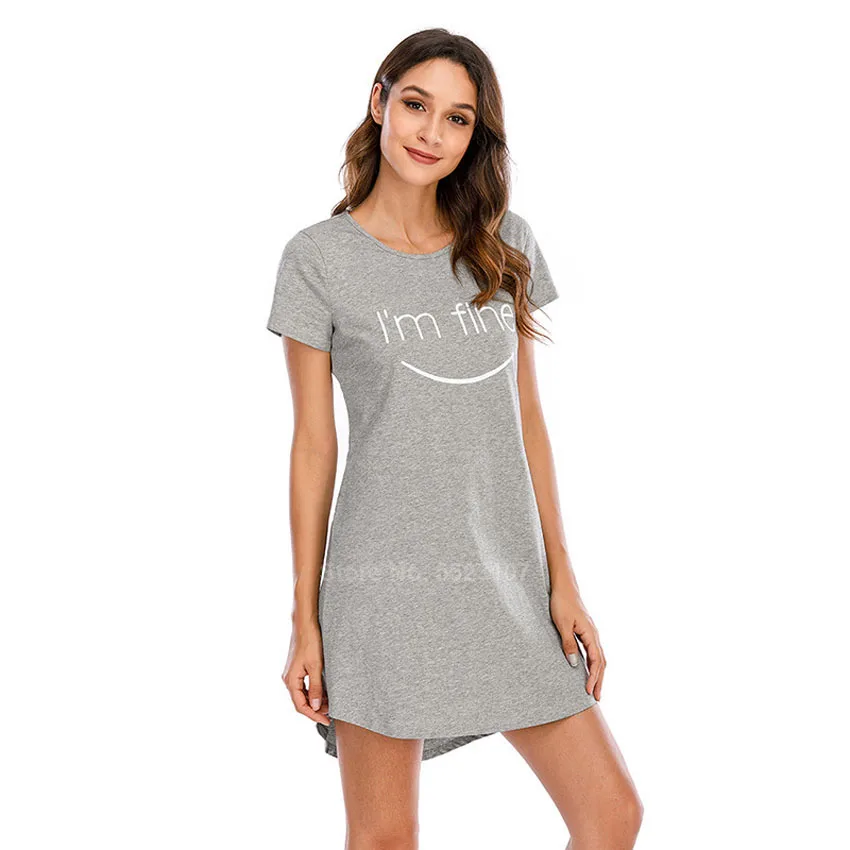 Summer Women Short Nightgown Elegant Elastic Cotton Soft Sleepwear Dress Female Home Nightwear T-shirt Dresses Loungewear | Женская