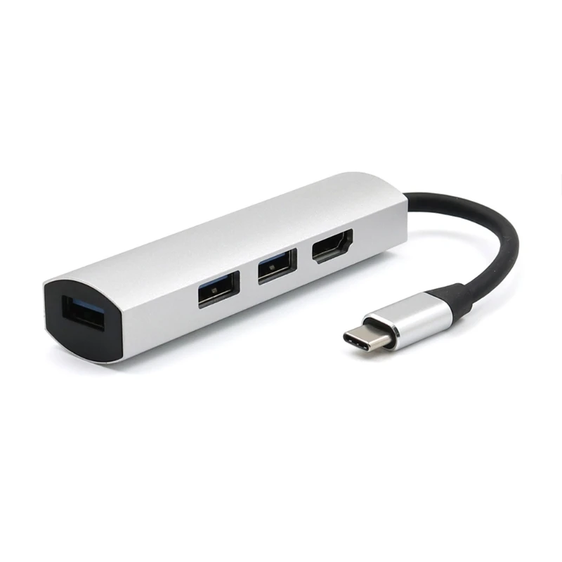 4 в 1 многофункциональная Порты и разъёмы USB3.0 Тип C USB концентратора до 4K видео