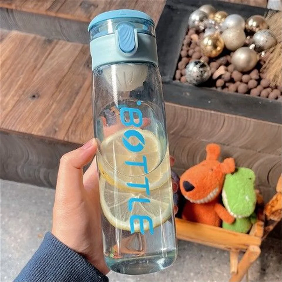 

450/550ml Plastic Water Bottle Bouncing Lid Portable Tea Cup Outdoor Hiking Camping Drink Cup with Filter Sports Water Bottle