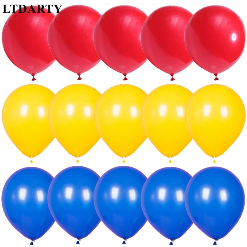 Утолщенный латексный шар 15 шт. 10 дюймов матовый воздушный красный синий желтый