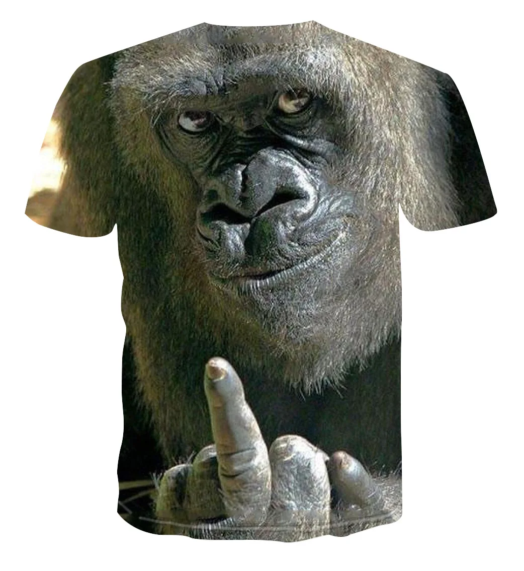 

Summer 2021 New 3D printed T-shirt monkey print men's T-shirt print casual T-shirt O-neck hip hop short sleeve