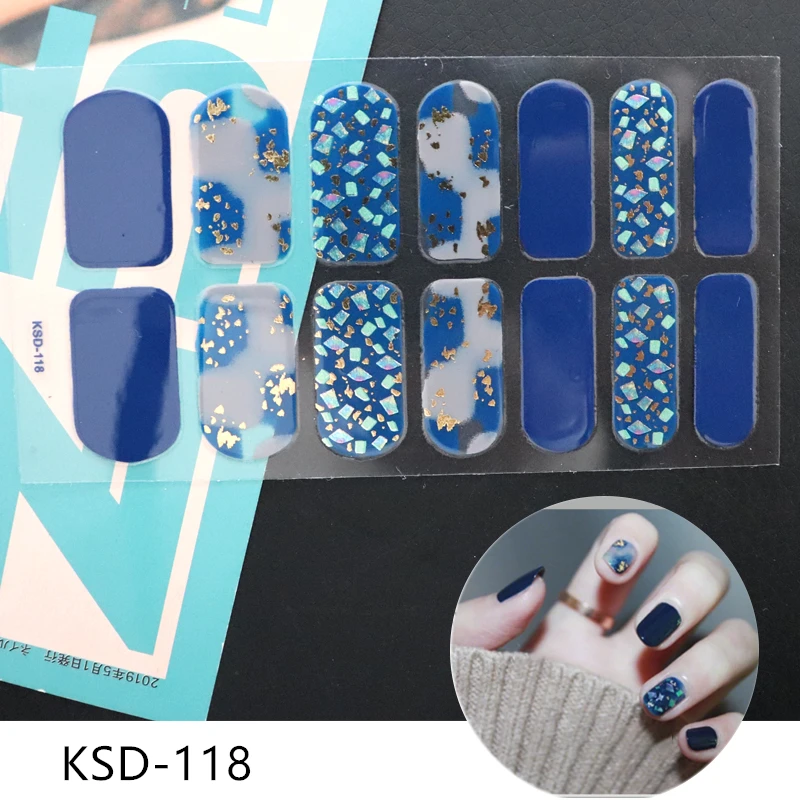 3D Модный Полный лак для ногтей Обертывания клей блеск KSD наклейки украшения