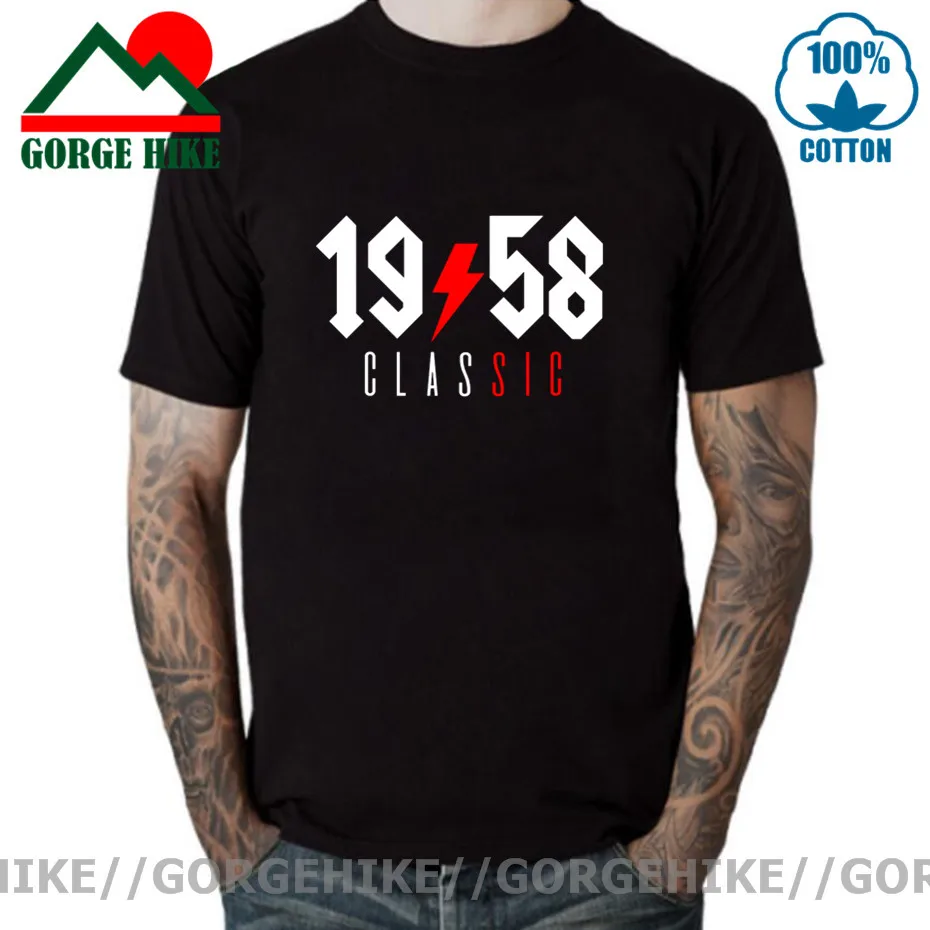 1958 винтажные классические мужские футболки на день рождения 60 лет модные