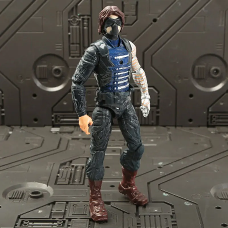 winter soldier16cm Hasbro Marvel Мстители Q версия Железный Человек Робот Тор Капитан Америка модель человека-паука кукла игрушка для детей подарок - Цвет: winter soldier16cm