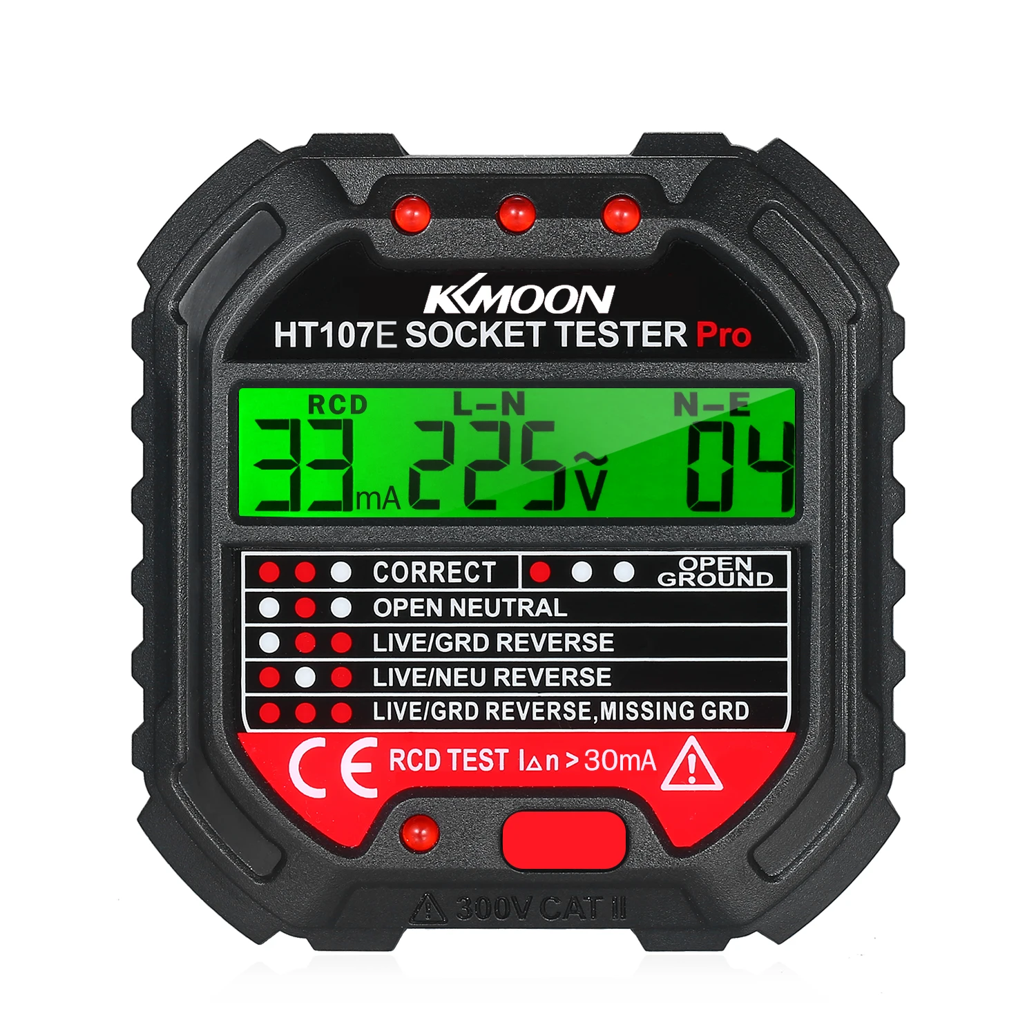 

KKMOON Socket Tester with Voltage LCD 90-250V Socket Tester Automatic Electric Circuit Polarity Voltage Detector Breaker Finder