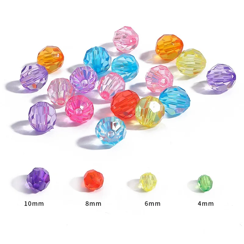 

Прозрачные граненые бусины-разделители для биконусов, 6-12 мм