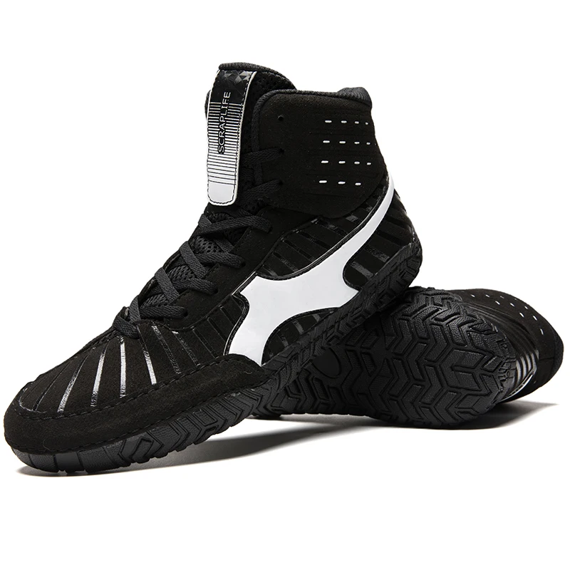 

Black Luxury Wrestling Boots for Men Professional Athletics Boxing Wrestling Shoes Male Bodybuilding Gym Sport Sneakers Sanda