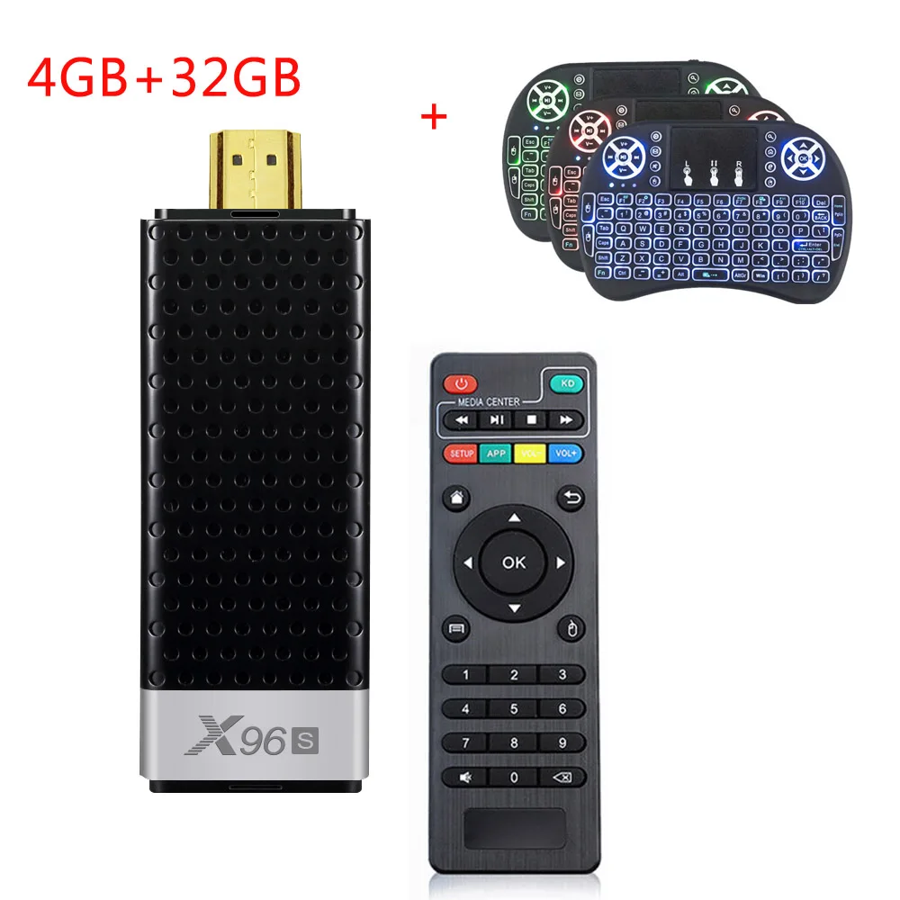 Синий Смарт ТВ приставка X96S 2 Гб 16 Гб 4G 32 ГБ Android 8,1 ТВ приставка 5,0 WiFi Bluetooth 1000M медиаплеер x96 ТВ приставка android tv Stick - Цвет: Синий