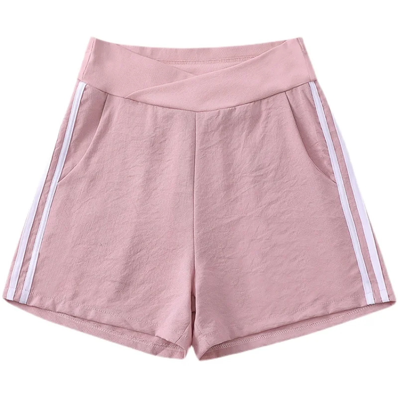 

6025# Summer Casual Thin Maternity Shorts Adjustable Across V Low Waist Belly Shorts Clothes for Pregnant Women Pregnancy
