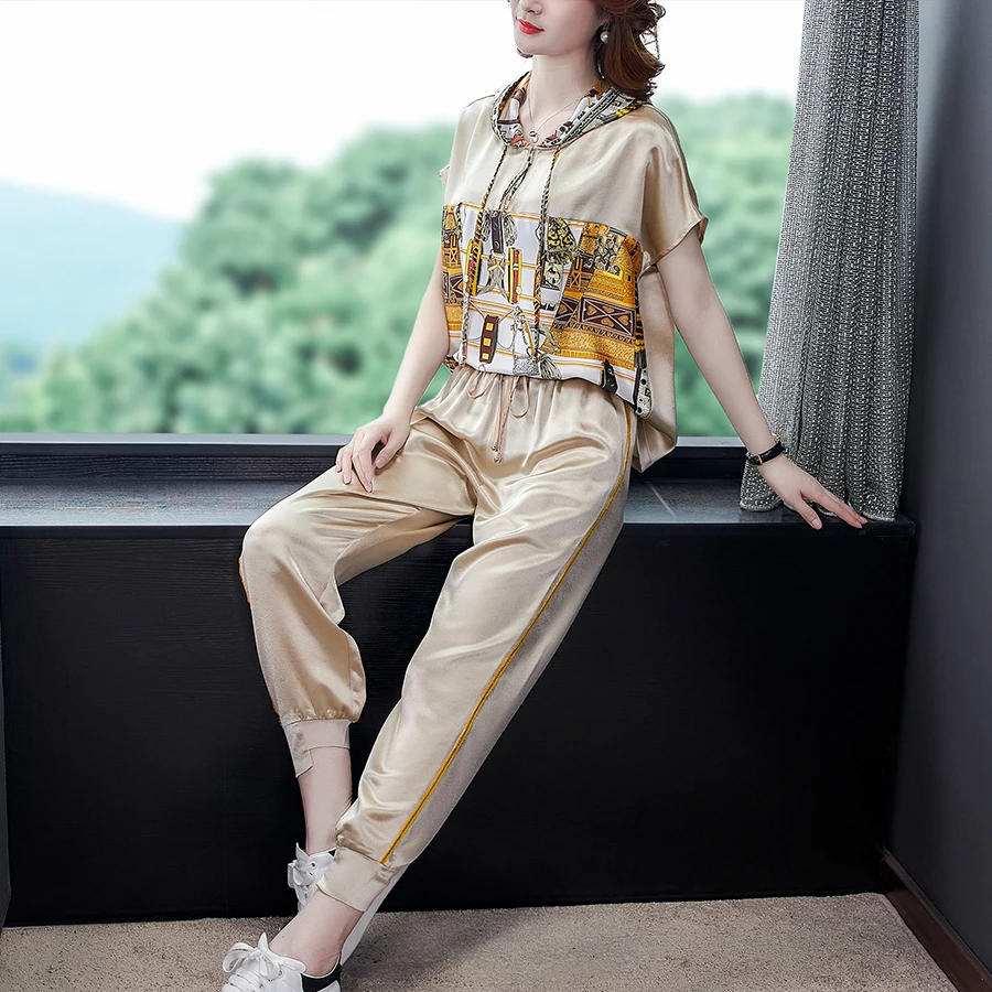 Комплект женский Повседневный из двух предметов топ с коротким рукавом