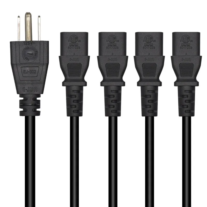 US штепсельная вилка к 4XC13 IEC 320 4-канальный сплиттер C13 Удлинительный Шнур адаптер