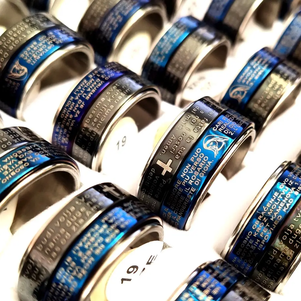 Мужское вращающееся кольцо из нержавеющей стали 20 шт./лот ширина 10 мм | Украшения