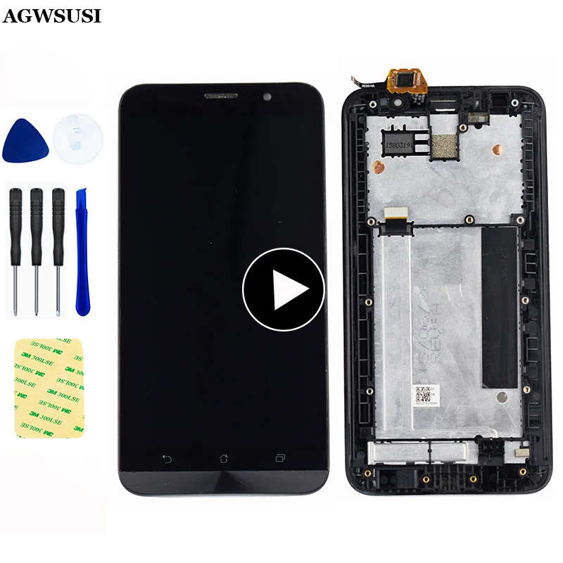 Для Asus Zenfone 2 ZE551ML Z00A Z00AD Z00ADB ЖК-дисплей Панель модуль+ сенсорный экран дигитайзер стекло сенсор сборка+ красная рамка